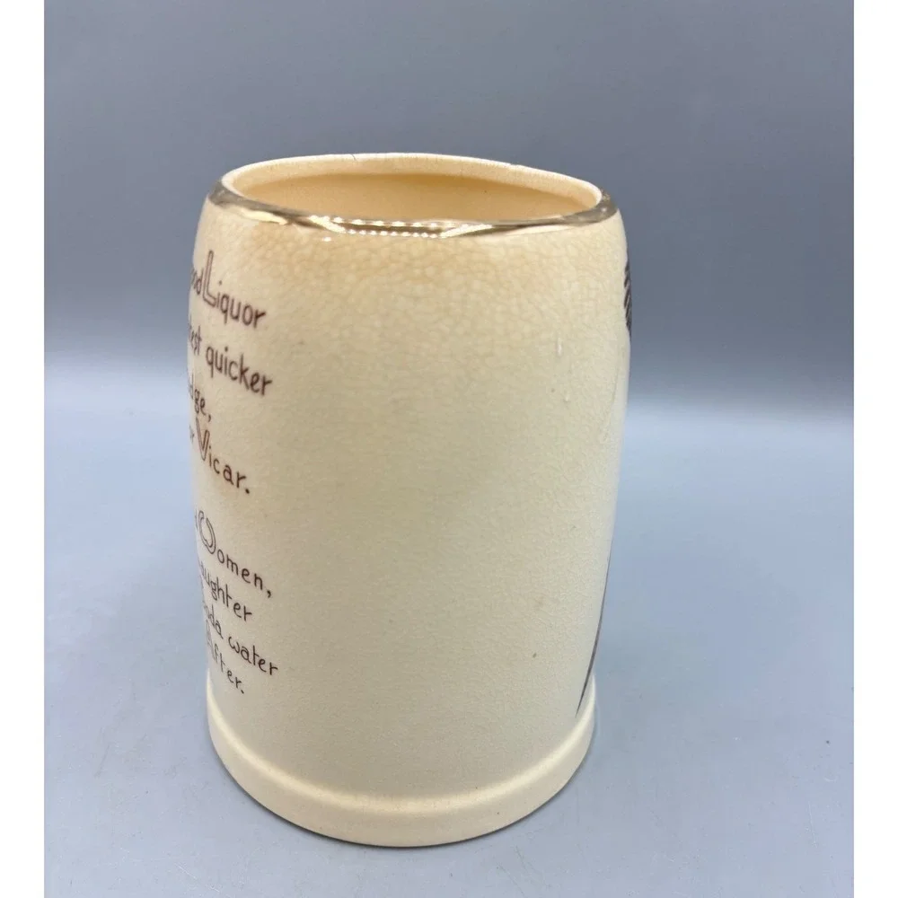 Vintage Pheasant Beer Stein Ceramic‎ Mug Hunting Bird Poem Gold Trim